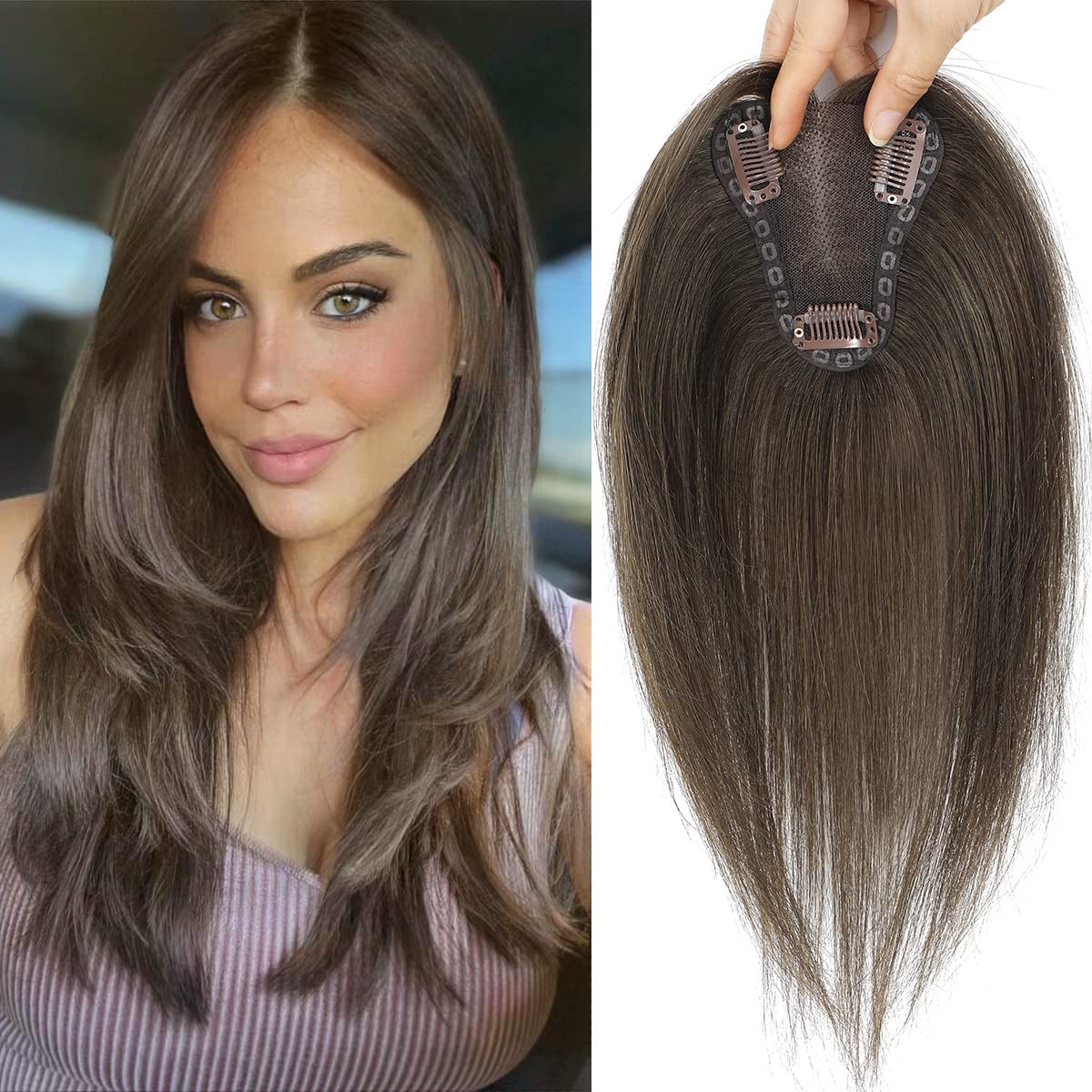 Top Extensions for Thin Hair Upgraded Lace Base 12 Inch Synthetic Wig