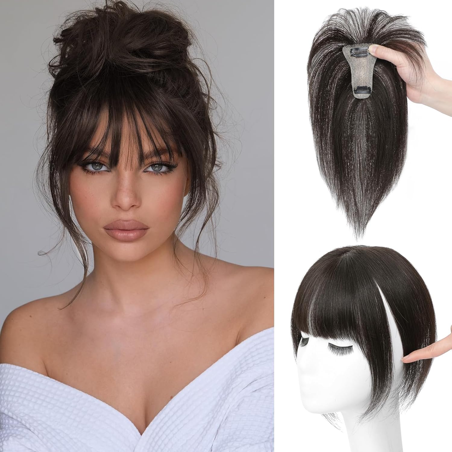 Bangs Hair Clip 360° 3D Cover Clip Wig Hair Extension Synthetic Wig