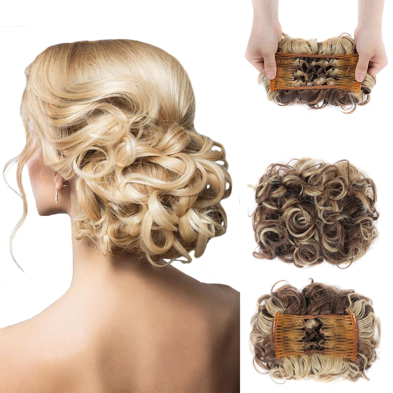 Messy Curly Hair Extensions Clip-in Ponytail Women Synthetic Wig
