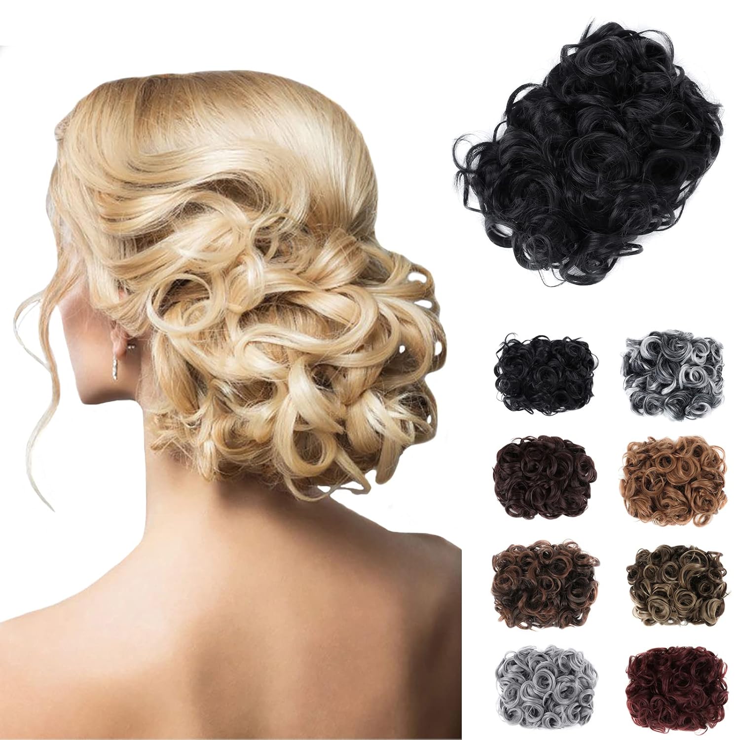 Messy Curly Hair Extensions Clip-in Ponytail Women Synthetic Wig